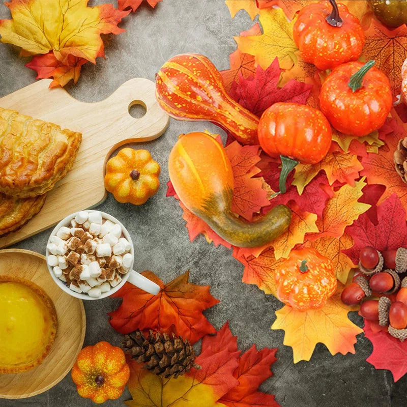 Thanksgiving Artificial Pumpkins Home Fall Decoration Set