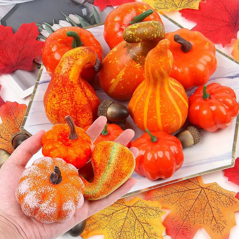 Thanksgiving Artificial Pumpkins Home Fall Decoration Set