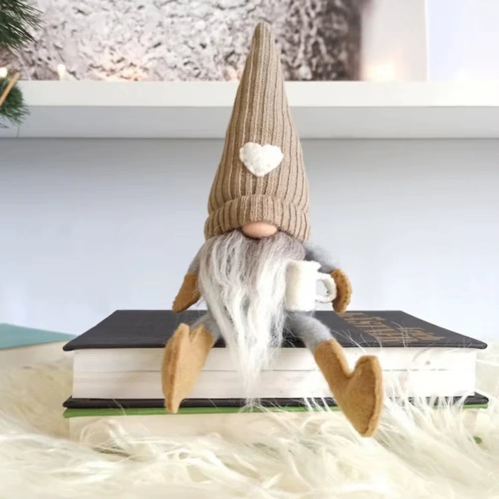 Coffee Gnome Dolls Plush Knitted Love Faceless Doll Christmas Farmhouse Kitchen Coffee Bar Decorations