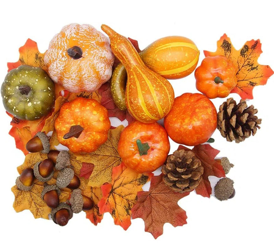 Thanksgiving Artificial Pumpkins Home Fall Decoration Set
